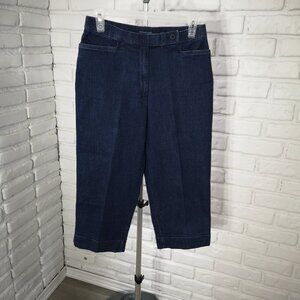 Westbound Petites Ladies Size 8P Medium Wash Straight Leg Capri Pants